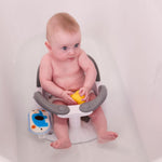 LDIIDII Baby Bath Seat for Babies 6 Months & Up Sitting Up,Infant Bath Seat with Temperature Alert+Open Backrest+on/Off Armrest,Toddler Bath seat Baby Bath Chair for Bathtub,Tub,Sink (Light Gray)