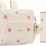 Diaper Bag Backpack, Medium Maternity baby bag & Changing Pad, Insulated Pockets, Stroller Straps & Pacifier Case (Medium - Beige Bears)