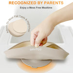 Qyeejong Strong Suction Plates for Baby & Toddler Non-Slip, BPA Free Silicone Divided Baby Plate with Suction and Spoon Set, Toddlers Dinner Dishes Microwave & Dishwasher Safe