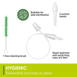 Airmed's Vac Nasal Aspirator Baby. CLINICALLY Tested, Safe and Gentle. Baby Nose Sucker with 2 Suction Heads and Cleaning Brush. Safe and Gentle Baby Nasal Aspirator with Strength of a Vacuum Cleaner