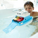Green Toys Ferry Boat with Mini Cars Bathtub Toy, Blue/White, Standard