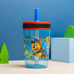 Zak Designs Paw Patrol Chase & Marshall Toddler Cups, 15oz, Leak-Proof with Straw