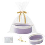 Gift Basket with Gift Bag and Ribbons,Small Rope Woven Shelf Storage,Baskets for Gifts Empty,Birthday,Shower,Decorative Organizer Box for Cat Dog Pet with Handles(White)