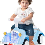 Costzon Toddler Ride On Toy, Classic Foot to Floor Sliding Car w/Steering Wheel, Horn, Headlights & Under Seat Storage, Kids Push Ride-Ons, Retro Baby Ride On Toys for Boys Girls 19-36 Months (Blue)