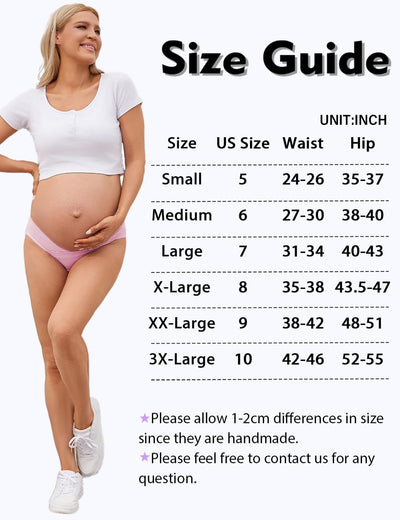 Molasus Cotton Crossover Maternity Underwear Under Bump Pregnancy Bikinis Panties Pack of 6,Multicolor,X-Large