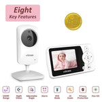VTimes Video Baby Monitor with Camera and Audio No WiFi 2.4" Screen, Portable Baby Camera Monitor Night Vision, 1000ft Range, 2X Zoom, Ideal for Elderly Pet (NO Charging Plug)