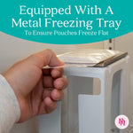 Nurse & Nourish Breast Milk Storage Tower & Freezer Organizer Bin - Space-Saving Rack for Breast Milk Storage Bags - Flat-Freeze Tray for Freezer Bins - First-In, First-Out for Baby Essentials - White