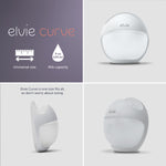 Elvie Curve - Manual Wearable Breast Pump - Hands-Free, Kick-Proof, Portable Silicone Pump that Can Be Worn in-Bra for Gentle, Natural Milk Expression - Breast Feeding Essentials