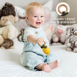 Wooden Baby Rattle Toys Stuffed Crochet Rattle with Teether Ring for Newborn Babies Fruit Wooden Teether Toy Infant Toddler Handcrafted Crochet Rattles Cute Shower Gifts for Boy and Girls