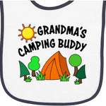 inktastic Grandma's Camping Buddy Baby Terry Cloth Bib