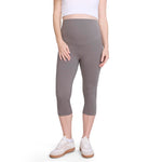 Motherhood Maternity Women's Over The Belly Active Capri Pregnancy Legging, Charcoal, Large