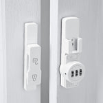 INIRET White 180 Degree Barn Door Lock,Mechanical Password Lock,Flip Latch with Combination,3 Digit Password Keyless,Protect Privacy,for Barn Door,Windows,Garden,Cabinets,Bathroom,and Sliding Door