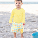 RUGGEDBUTTS® Baby/Toddler Boys Banana Yellow Long Sleeve Rash Guard - 18-24m