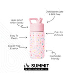 Simple Modern Kids Summit Water Bottle with Straw Lid | 14oz Stainless Steel Cup Insulated Tumbler for Toddlers, School | Confetti