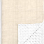 Bow Baby Blankets for Girls, Soft Nursery Minky Blankets with Muslin and Dotted Fleece Back 30x40 inches, Receiving Bed Quilt for Newborn, Infants, Toddlers