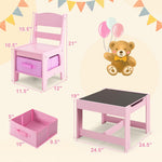 Costzon Kids Table and Chair Set, 3 in 1 Wooden Activity Table for Toddlers Arts, Crafts, Drawing, Reading, Playroom, Toddler Table and Chair Set w/ 2 in 1 Tabletop, Storage Space, Gift for Boy & Girl