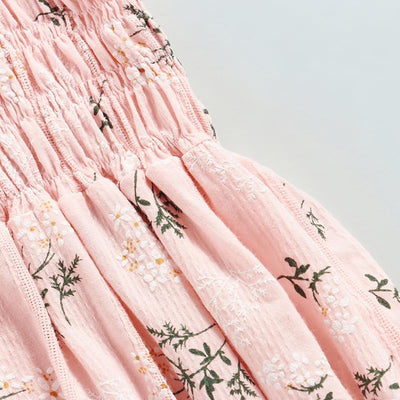 FOMOYUU Infant Newborn Baby Girl Ruffle Sleeveless Romper Summer Clothes Outfit with Cute Floral Print Jumpsuit (Pink-Daisy, 6-12 Months)