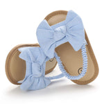 COSANKIM Infant Baby Girls Summer Sandals with Flower Soft Sole Newborn Toddler First Walker Crib Dress Shoes(6-12 months infant 13 light blue)