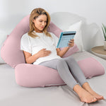 INSEN Pregnancy Pillow for Sleeping,Maternity Body Pillow for Pregnancy Women,Pregnancy Support Pillow for Back, Hip Pain, Pink