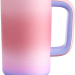 40 oz Tumbler with Handle and Straw: Stainless Steel Insulated Tumbler Keeps Cold for 24 Hours, Leakproof Travel Cup Fits in Cup Holder and BPA-Free, Cotton Candy