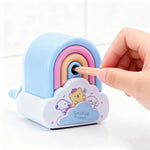 GZBABY Manual Pencil Sharpener, Hand Crank Pencil Sharpeners with Adjustable Nib Thickness, Cute Rainbow Shape (Pink)