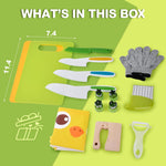 COVLUROTO 15PCS Montessori Kitchen Toys for Toddlers: Stocking Stuffers for Kids - Kids Safe Cooking Sets Real Knife Set for Real Cooking - Easter Basket Stuffers Christmas Birthday Gifts for Boy Girl