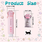 2 Pcs Cat Paw Cute Pencil Sharpener and 2 Pcs Retractable Eraser Push Pull Design Kawaii Cat Eraser,Pencil Sharpeners Manual for Kids Rubber Aesthetic Erasers Student Home School Supplies