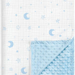 Bow Baby Blankets for Girls, Soft Nursery Minky Blankets with Muslin and Dotted Fleece Back 30x40 inches, Receiving Bed Quilt for Newborn, Infants, Toddlers