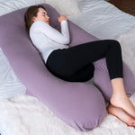 Meiz U Shaped Sleeping, Cooling 60‘’ Maternity Pillow for Pregnant Women with Jersey Cover, Purple