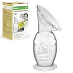 Haakaa silicone breast pump with packaging on a white background