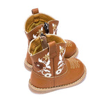 Newsonet Baby Cowboy Boots Infant Cowgirl Western Shoes Brown 12-18 Months