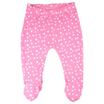 123 Bear 100% Cotton Baby Pants with Footies 100% Cotton Unisex Boys Girls (6-9 Months, 4-Pack Pink Pr)