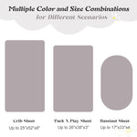 Entisn Pack N Play Sheets Fitted, 26 x 38 Inch Minky Dot Mini Crib Sheet for Boys and Girls, Soft and Warm Fleece Nursery Bedding for Most Mini Crib Mattresses (Light Grey)