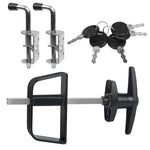 Hurrikom Shed Door Latch Kit with 5-1/2" Stem T-Handle Lock, 5 Keys and 2 Packs Spring Loaded Latch Hardware - Ideal for Sheds, Playhouses, Chicken Coops, RVs, Garages