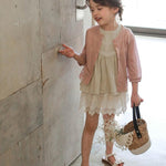 Baby Toddler Girls Cardigan Sweater Dress Cover Up Long Sleeve Knit Bolero Shrug Jacket Spring Embroidery Outwear Tops Pink