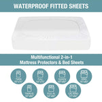 Bedecor King Mattress Protector - Waterproof Fitted Leak Proof Cotton Terry Cover, Washable and Breathable for Adults, Kids, and Pets, Fits 9-18 Inch Deep