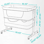 nordmiex 3in1 Bedside Crib for Girl or Boy, Bedside Sleeper for Baby Portable and Adjustable Crib with Mosquito net for Newborn Baby,Deep Khaki