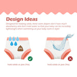 ALVABABY Swim Diapers 3pcs Baby & Toddler Reusable Waterproof Swimming Diaper for Boy's and Girl's for Swim Classes 3XBS01-12-18M