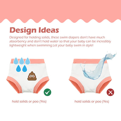 ALVABABY Swim Diapers 3pcs Baby & Toddler Reusable Waterproof Swimming Diaper for Boy's and Girl's for Swim Classes 3XBS01-12-18M