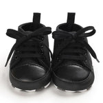 KKIIDDSS Unisex Baby Girls Boys Canvas High-top Shoes, Newborn Infant Anti-Slip Soft Sole Frist Walking Breathable Sneakers (A03/Full_Black_1, 0-6 Months)