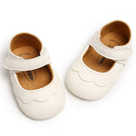 LAFEGEN Baby Girls Mary Jane Flats with Bownot Non Slip Soft Sole PU Leather Newborn Infant Toddler First Walker Cirb Dress Shoes, (6-12 Months Infant, 03 White Baby Girl Shoes)