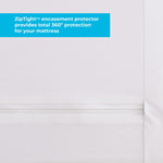 Linenspa Zippered Mattress Encasement - Waterproof & Bed Bug Proof - Premium Noiseless & Absorbent Cover – Full, White