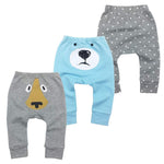 Monvecle Unisex Baby 3 Pack Newborn to Toddler Cotton Long Pants Leggings Bear 9-12M