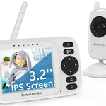 Baby Monitor with Camera and Audio, 3.2'' IPS Portable Baby Monitor No WiFi with 1000ft Long Range, Remote Pan-Tilt Video Baby Monitor, Infrared Night Vision, ECO Mode, Powerful Battery
