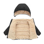 Kimjun Toddler Baby Hooded Puffer Jacket Boys Girls Kids Thicken Warm Winter Coat Fleece Outerwear black 80