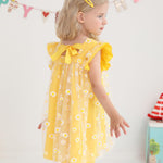 Kucnuzki Toddler Girl Dress 2t 3t Girl Clothes Cute Ruffle Tutu Fairy Princess Yellow Swing Beach Dress for Toddler Summer Two Piece Outfit Casual Sun Dress