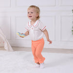 DREAM BUS 5 Pack Baby Pants Toddler Girl Ribbed Ruffle Bell Bottoms Toddler Leggings Baby Boy Pants Newborn Girl Flare Pants