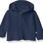 HonestBaby Matelasse Snap-Front Hoodie 100% Organic Cotton Infant Baby Boys, Girls