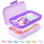 Sooez Double Layer Pencil Box, Plastic Pencil Case with Latch, Hard School Supply Box for Girls Boys Kids, Large Crayon Marker Pen Holder, Cute Art Storage Organizer, 1 Pack, Purple