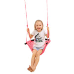 JKsmart Swing Seat for Kids Heavy Duty Rope Play Secure Children Swing Set,Perfect for Indoor,Outdoor,Playground,Home,Tree,with Snap Hooks and Swing Straps,440 lbs Capacity,Pink